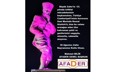 30 AĞUSTOS ZAFER BAYRAMIMIZ KUTLU OLSUN